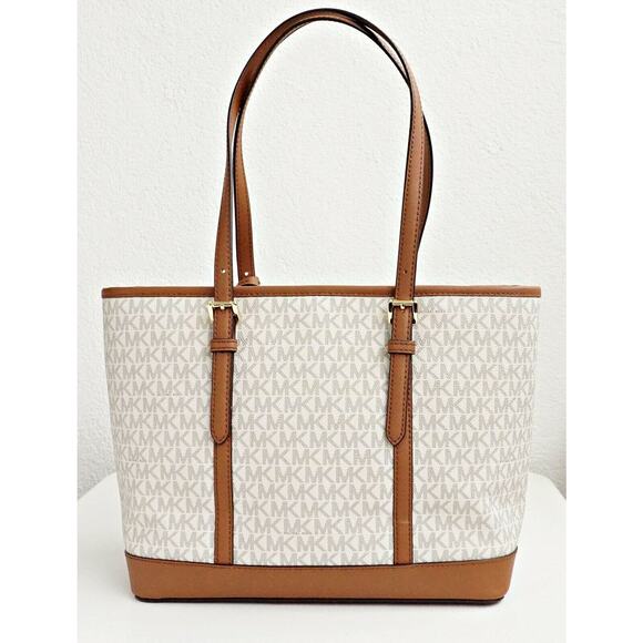 NWT Michael Kors Jet Set Travel Large Shoulder Tote Bag Vanilla One Size - Picture 3 of 5